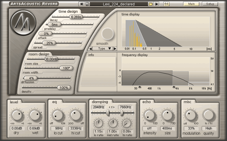 ArtsAcoustic Reverb VST AU v1.2.2 MAC OSX UB