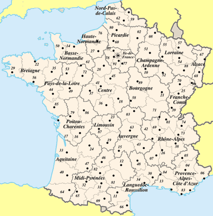 Carte Departement France